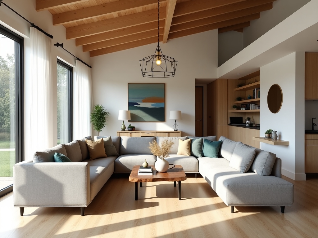 Sala de estar moderna con diseño escandinavo